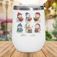 Cute Snowman Reading Books Christmas Winter Book Lover Wine Tumbler