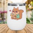Cute Squirrel Reading A Book Lovers Anime Kawaii Women Kids Wine Tumbler Cute Squirrel Reading A Book Lovers Anime Kawaii Women Kids Wine Tumbler
