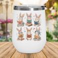 Cute Teacher Bunny Rabbit Reading Easter Bunnies Book Lovers Wine Tumbler Cute Teacher Bunny Rabbit Reading Easter Bunnies Book Lovers Wine Tumbler