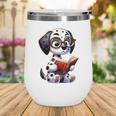 Dalmatian Reading a Book Dog Wine Tumbler