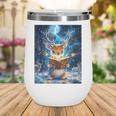 Deer Reads Book Women Girls Reindeer Wine Tumbler Deer Reads Book Women Girls Reindeer Wine Tumbler