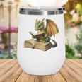 Dragon Bookworm Reading Book Graphic Wine Tumbler