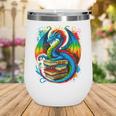 Dragon Reading Colorful Fantasy Book Lover Wine Tumbler