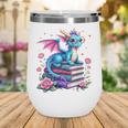 Dragons And Books Dragon Reading Book Lover Girl Bookworm Wine Tumbler