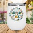Duck Wilderness Book Reading Illustration Floral Wine Tumbler