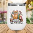 Easily Distracted By Cats And Books Book Lover Cat Wine Tumbler