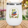 Easily Distracted By Frogs And Books Wine Tumbler Easily Distracted By Frogs And Books Wine Tumbler