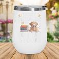 Easily Distracted By Goldens & Books Golden Retriever Dog Wine Tumbler