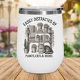 Easily Distracted By Plants Cats & Books Planting Gardening Wine Tumbler