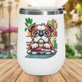English Bulldog Reading a Book Dog Wine Tumbler English Bulldog Reading a Book Dog Wine Tumbler