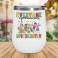 Everyone Communicates Differently Book Teacher Outfit Wine Tumbler