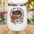 Fall Book Teacher Cat Books Halloween Autumn Librarian Wine Tumbler Fall Book Teacher Cat Books Halloween Autumn Librarian Wine Tumbler