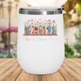 Flourish Dream Thrive Floral Books For Book Lovers Wine Tumbler