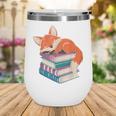 Fox Reading Book Pajama Sleep Wine Tumbler