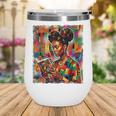 Geometric History Educated Women Reading Book Melanin Wine Tumbler