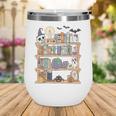Ghost Book Reading Books Lover Teacher Happy Halloween Wine Tumbler