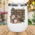 Ghost Reading Book Cat Lover Halloween Reading Enthusiast Wine Tumbler Ghost Reading Book Cat Lover Halloween Reading Enthusiast Wine Tumbler