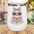 Ghost Reading Book Halloween Cat Lover Wine Tumbler