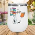 Ghost Reading Books Halloween Library Wine Tumbler