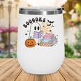 Ghost Reading Halloween Women Teacher Book Lover Wine Tumbler Ghost Reading Halloween Women Teacher Book Lover Wine Tumbler