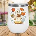 Halloween Cute Ghost Shirt Reading Books Ghost Wine Tumbler Halloween Cute Ghost Shirt Reading Books Ghost Wine Tumbler