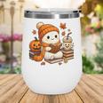 Halloween Ghost Reading Book Lovers Coffee Girl Women Wine Tumbler