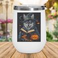 Halloween Girls Boys Cute Wolf Book Pumpkin Kids Halloween Wine Tumbler