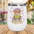 Highland Cow Reading Book Floral Bookworm Wine Tumbler Highland Cow Reading Book Floral Bookworm Wine Tumbler