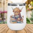 Highland Cow Reading Book Librarian Library Wine Tumbler Highland Cow Reading Book Librarian Library Wine Tumbler
