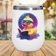 Humor Rubber Duck Reading Book Wine Tumbler