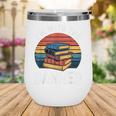 I'm With The Banned Stack Of Books Vintage Sunset Retro Wine Tumbler