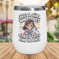 Kawaii Cat And Books Just A Girl Who Loves Both Wine Tumbler