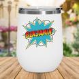 Kids Boys Benjamin Name Personalized Superhero Comic Book Wine Tumbler
