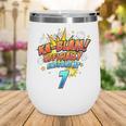 Kids Ka-Blam 7 Year Old Boys 7th Birthday Comic Book Super Hero Wine Tumbler
