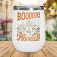 Library Halloween Book Lover Ghost With Books Wine Tumbler Library Halloween Book Lover Ghost With Books Wine Tumbler