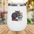 Life Is Better With Books Cats & Coffee Librarian Book Lover Wine Tumbler