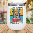 Love Reading And Giraffes Cute Giraffe Reading Book Lovers Wine Tumbler