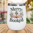Merry And Booked Holiday Reading Winter Book Lover Premium Tri-Blend Wine Tumbler