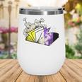 Non-Binary Book Lover Nonbinary Daisy LGBT Reading Pride Wine Tumbler