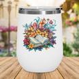 Open Book With Colorful Floral Reading Magic Wine Tumbler Open Book With Colorful Floral Reading Magic Wine Tumbler