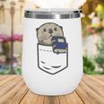 Otter Cute Read Reading Book Librarian Across America Kids Wine Tumbler