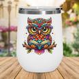 Owl With Glasses And Book Reading Wine Tumbler Owl With Glasses And Book Reading Wine Tumbler