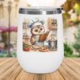 Owl Learning To Cook With Cookbook Chef Apron Stove Cooking Wine Tumbler