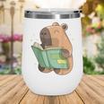 Pet Capybara Is Reading Library Capy Word Book Day Teacher Men Women Kids Wine Tumbler