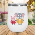 Pig Elephant Reading Cute Book Lover Bookworm Boys Girls Kid Wine Tumbler