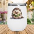 Porcupine Reading Book Hedgehog Book Lover Wine Tumbler Porcupine Reading Book Hedgehog Book Lover Wine Tumbler