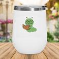 Professional Bookworm Reading Lover Cute Worm Glasses Book Wine Tumbler