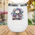 Psychological Thriller Reader Fan Skull Flowers Books Wine Tumbler Psychological Thriller Reader Fan Skull Flowers Books Wine Tumbler