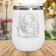 Rabbit Reading Book Full Moon Lake Scenery Wine Tumbler Rabbit Reading Book Full Moon Lake Scenery Wine Tumbler