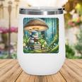 Rabbit Reading Book Under Large Mushroom Easter Bandana Wine Tumbler Rabbit Reading Book Under Large Mushroom Easter Bandana Wine Tumbler